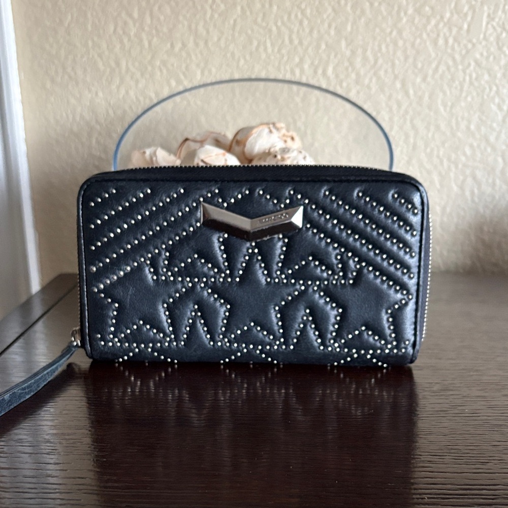 Jimmy Choo Studded Star Zip Around Wallet - Black
Leather